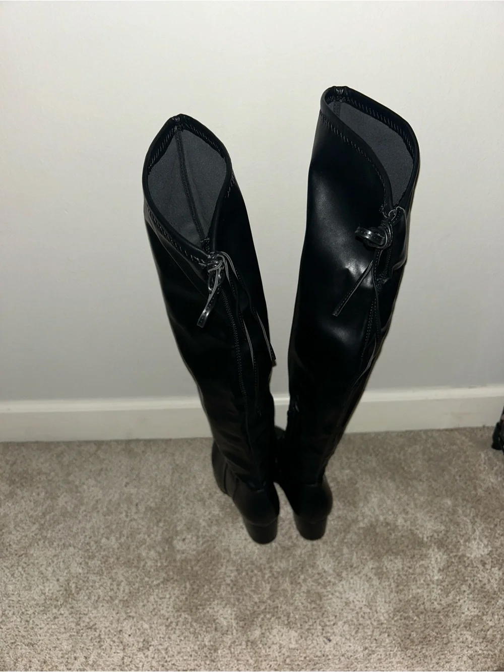NEW Black Thigh High Boots for Women Chunky Heel Over The Knee High Boots Sz 8